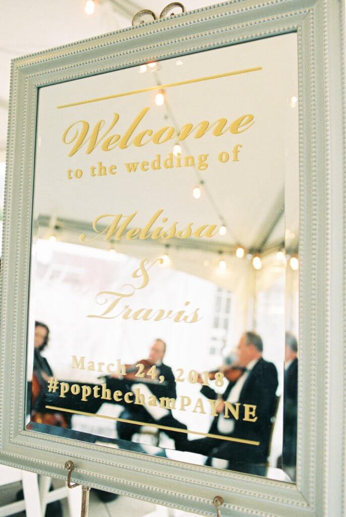 wedding sign at Bride at Spring House Restaurant Kitchen & Bar