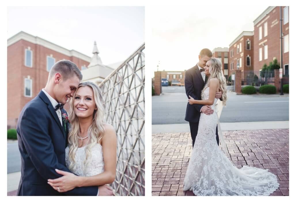 Bride and groom at villa de l'amour in high point nc