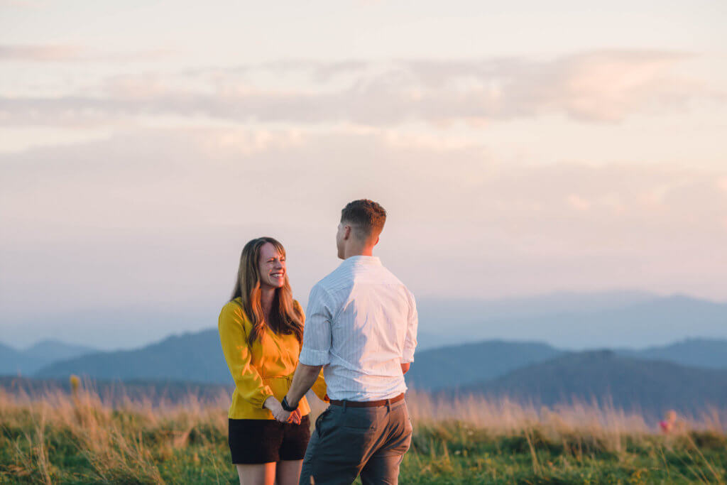 Surprise engagement on Max Patch near Asheville NC