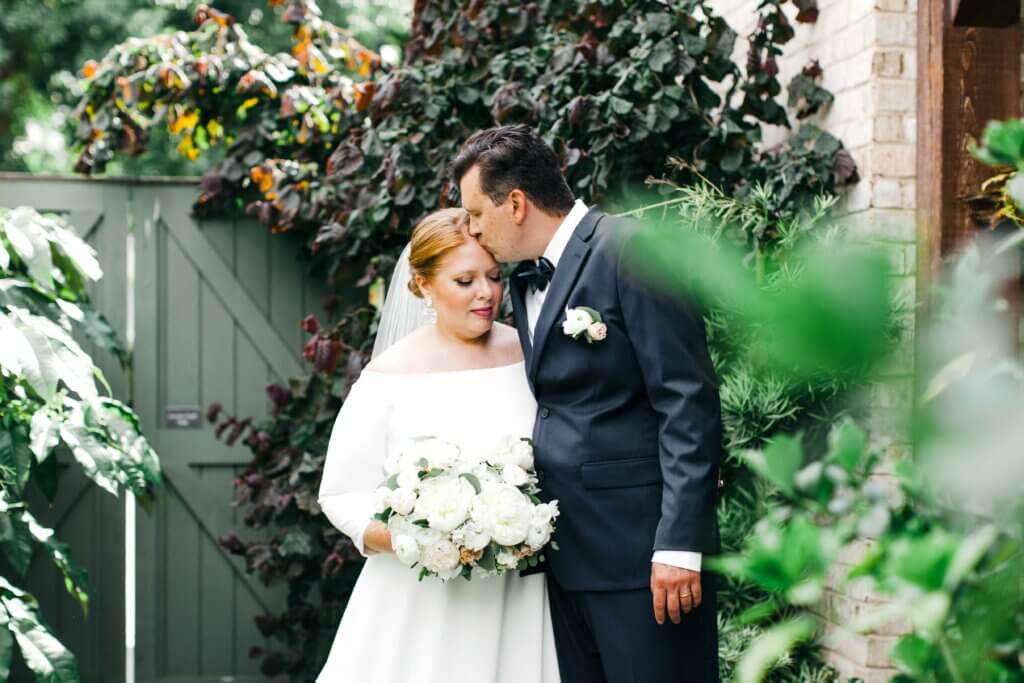 Bride and Groom at Ceiner Botanical Garden Kernersville, NC