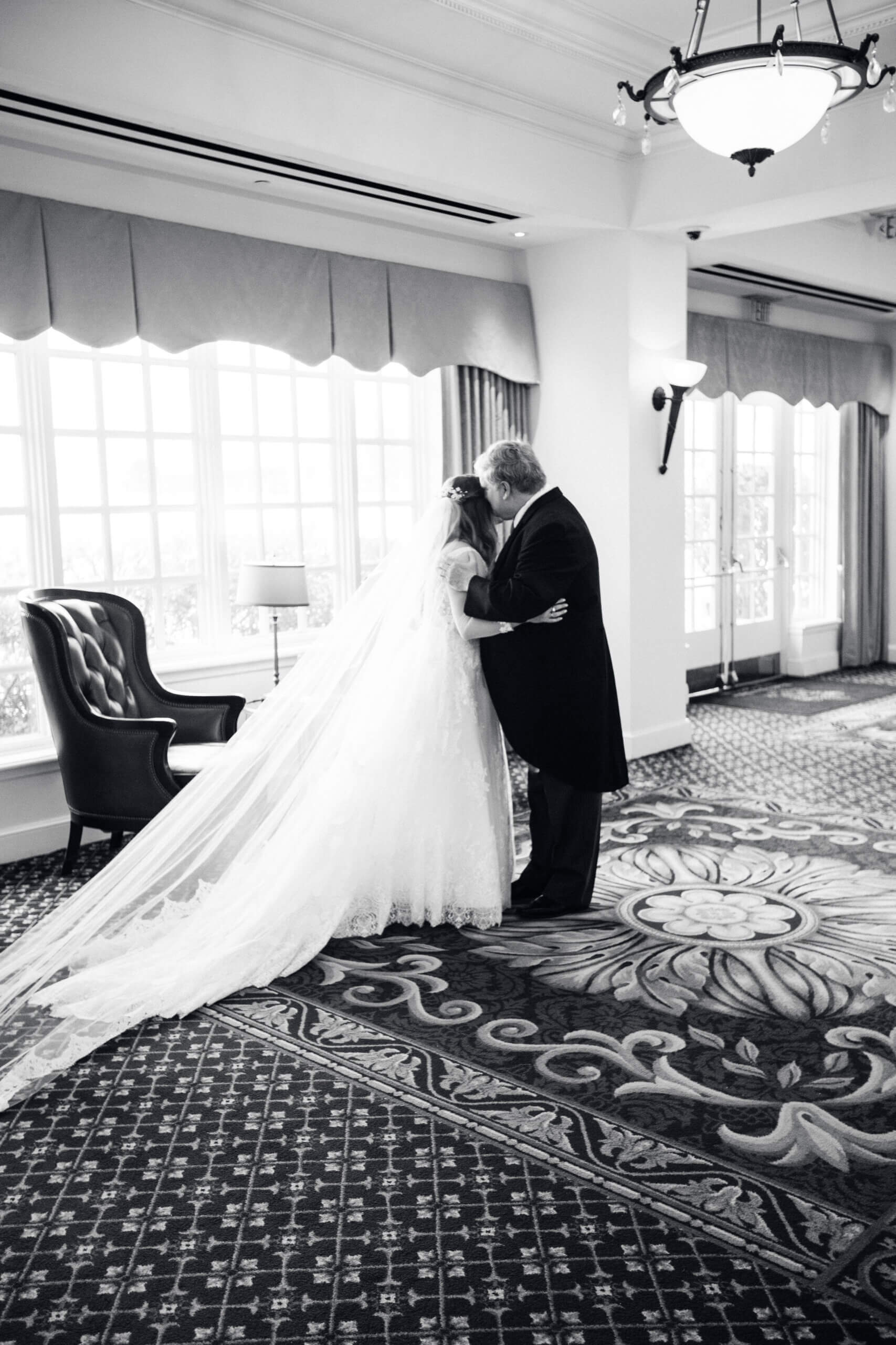 Bride and Father at Washington Duke Inn