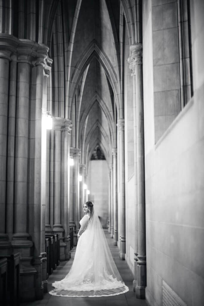 Bride at Duke Chapel 
