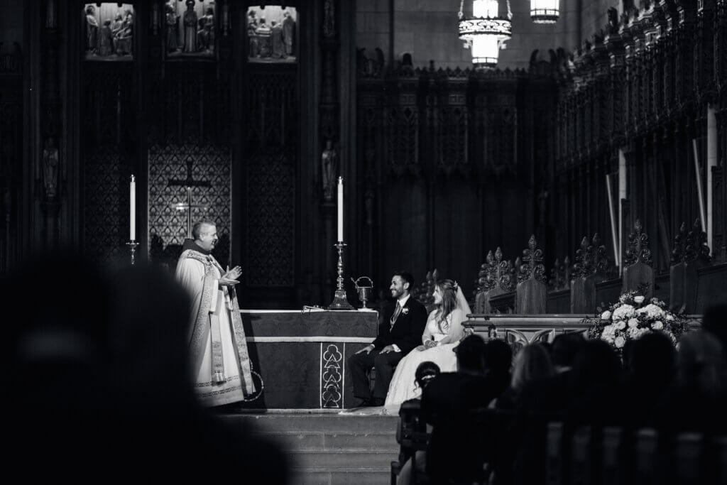 Bride and Groom at Duke Chapel