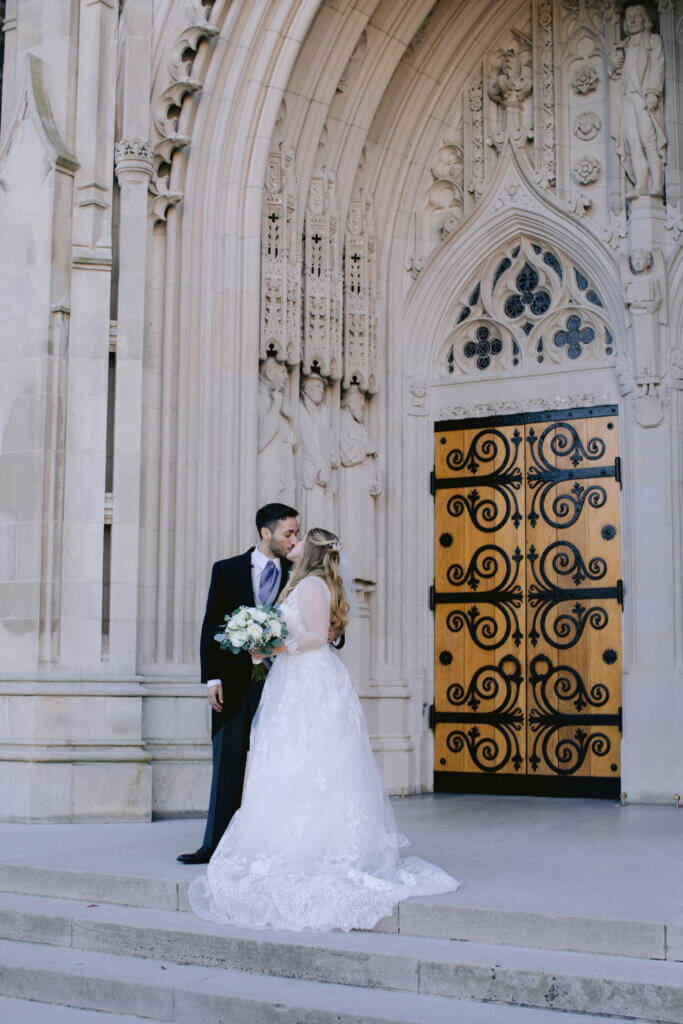 Bride and Groom at Duke Chapel