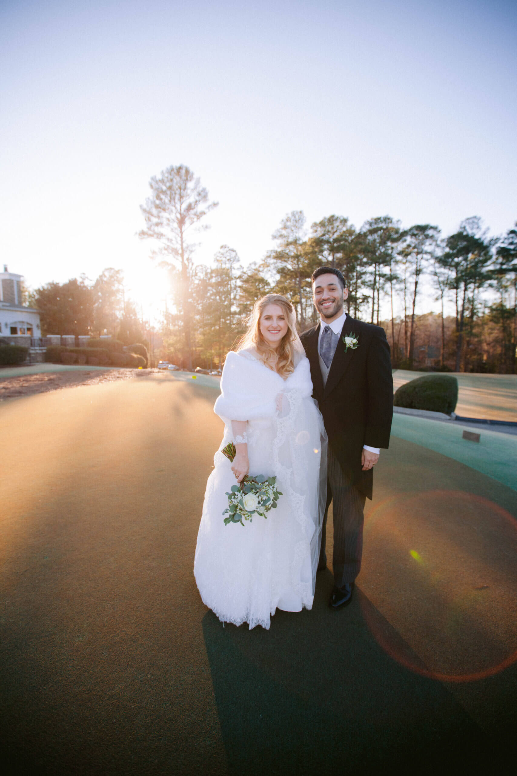 Bride and Groom at Chapel Hill Country Club